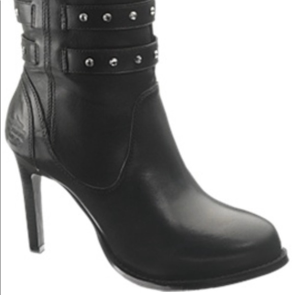 Harley Davidson Black Stiletto Ankle Boots Size 6 - Picture 1 of 9